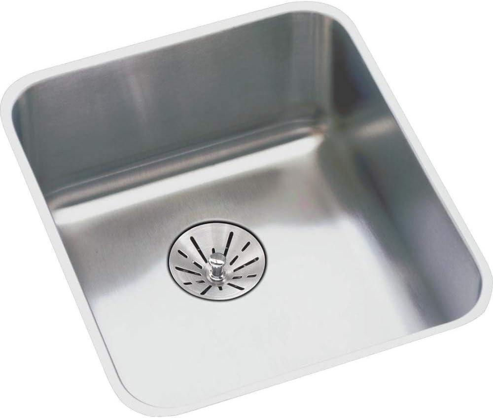 Elkay ELUHAD141455PD Lustertone Classic Single Bowl Undermount Stainless Steel ADA Sink with Perfect Drain