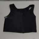 XUJI Transgender FTM Zip Up Breathable Half Chest Binder (Small, Black)