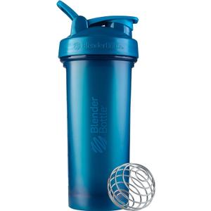 BlenderBottle Classic V2 Shaker Bottle Perfect for Protein Shakes and Pre Workout, 28-Ounce, Ocean Blue