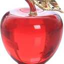 Crystal Apple Figurine Paperweight Craft Ideal Decoration 2.7 Inch Gifts for Wedding Birthday Christmas Green