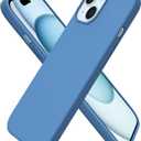 ORNARTO Compatible with iPhone 15 Case 6.1, Slim Liquid Silicone 3 Layers Full Covered Soft Gel Rubber Phone Case, Anti-Scratch Shockproof Protective Cover 6.1 Inch, Blue