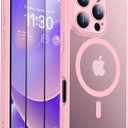 SPIDERCASE Magnetic for iPhone 16 Pro Max Case,Translucent Matte with 2PCS Tempered Glass Screen Protector [Upgraded Full Camera Protection] Anti-Scratch Slim Phone Case Slim Phone Case,Pink