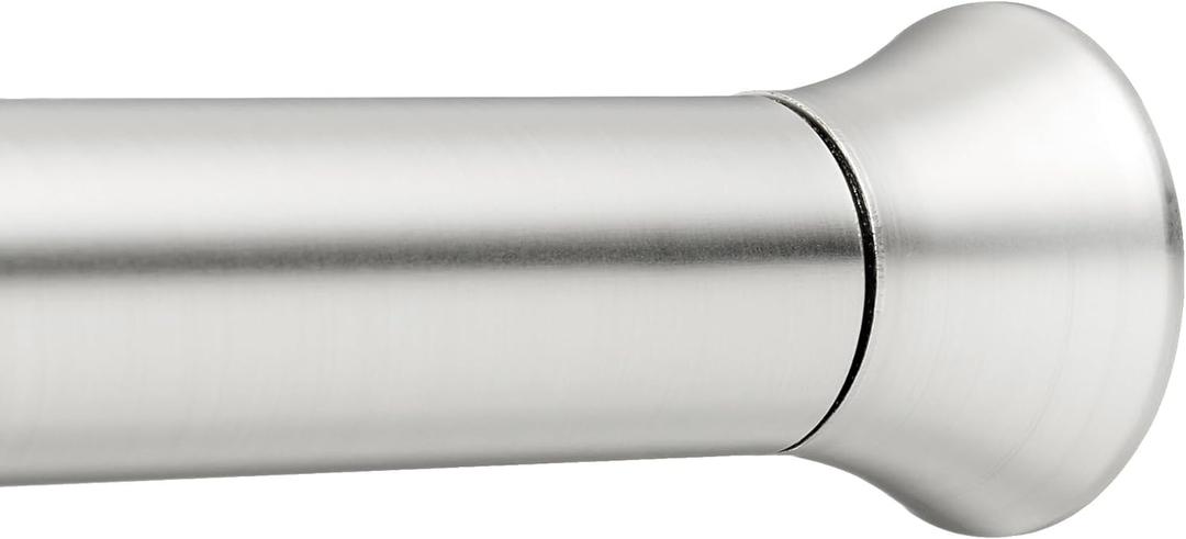 Amazon Basics Tension Curtain Rod, Adjustable 36-54" Width - Nickel, Classic Finial