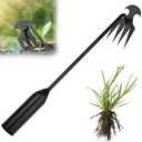 Weed Puller Tool Garden Weed Pulling Tool– 15.7” Portable Garden Weeder, 4 Teeth Manganese Steel Forged Hand Tool for Uprooting Weeds, Ideal for Gardening (2PCS)