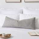 Kevin Textile 14x36 Inch Long Lumbar Cover 1 Pack Soft Boucle Textured Decorative Waterproof Rectangle Cushion Elegant Accent Pillows for Couch Sofa Chair Bed Home Decor Indoor Outdoor Light Grey