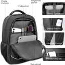 Travel Laptop Backpack for Men, Anti Theft Slim Durable Backpack for Women, with USB Port, Waterproof Business Computer Bag, for 18.4 inch Laptop and Notebook - Black