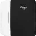 Cooluli 10L Mini Fridge for Bedroom, Car, Office Desk & Dorm - Portable Thermoelectric Cooler & Warmer for Food, Drinks, Skincare - AC/DC Refrigerator with Glass Front, Black