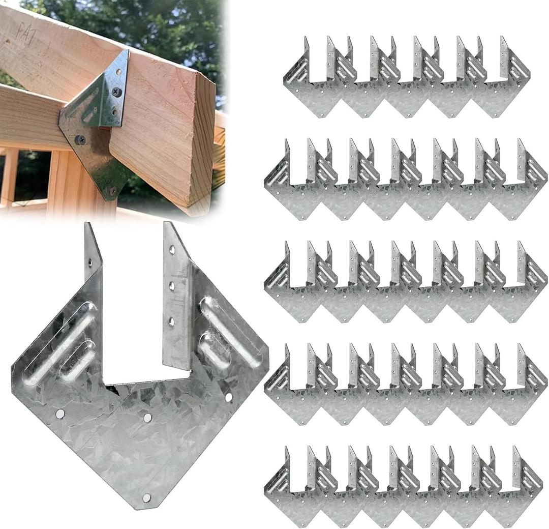 30 Pcs 18-Gauge Hurricane Tie,Heavy Duty Electrogalvanizing Joist Hangers,1.2mm Fit 2X Truss to Rafter Connector, for Roofing Trusses Wood Timber Connectors,Thickness 1.2mm