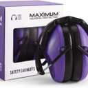 Pro For Sho 34dB NRR Hearing Protection Ear Muffs - Highest NRR in Compact Design, Ear Protection for Shooting, Mowing, Work (Standard, Purple)