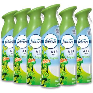 Febreze Air Mist, Air Freshener Spray, Odor Fighting Room Spray, Deodorizer for Home Bathroom Kitchen Office Apartment Dorm Room Classroom, Gain Original Scent, 8.1oz (Pack of 6)