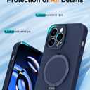 ZHK Liquid Silicone Designed for iPhone 13 Pro Max Case with Magnet Stand, [Precise Camera Lens Protection][Mil-Grade Drop Shockproof][Soft Anti-Scratch Microfiber Lining] Slim Fit Cover, Navy Blue