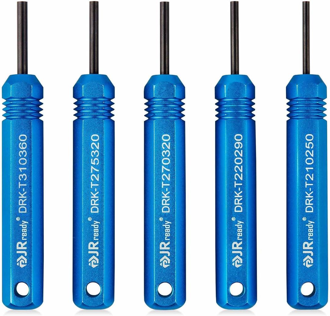JRready ST5228 Extractor Tools,Removal Tools Kit for JST/AMP .062" /Molex .062" & .093 Pin and Socket Connectors, Male and Female Connector Tube Type Pin Extractor Tool kit 5PCS Sizes