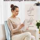 COMFIER Shiatsu Back Massager with Heat & Vibration, 3D Deep Kneading Back Massage for Pain Relief, Home Office Use,Blue