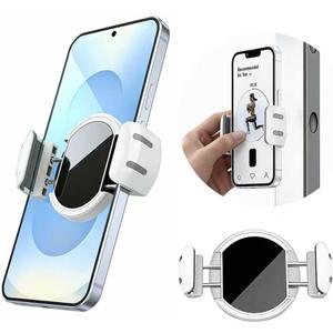 2 x kelofam Magnetic Phone Holder (Strong Magnet), Portable Gym Magnetic Phone Holder, Attach to Metal Surfaces, Compatible with All Smartphones 4.7-6.9 inchesWhite