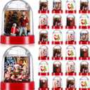 Barydat 24 Pcs Christmas Photo Snow Globe Christmas Color Snow Globe Kits Plastic Picture Activities Decoration DIY Festive Winter Holiday Craft Ornament (Red)