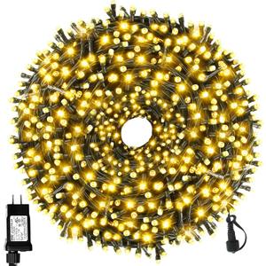 170FT 500 LED Christmas Lights Outdoor Indoor, Waterproof Christmas Tree Lights for Christmas Decorations with Timer, 8 Modes Memory Function (Warm White)