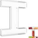 13.8" Extra Large Acrylic Letter Charcuterie Board Box, Reusable Fillable Letter Cake Candy Dish Display Serving Tray for Birthday Anniversary Party Decoration (I)