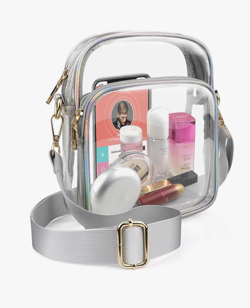 COROMAY Clear Purse for Women, Clear Bag Stadium Approved, Transparent Crossbody Bag
Color: Silver 2