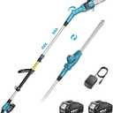 SEESII 2-in-1 Cordless Pole Saw 8-Inch & 16-inch Hedge Trimmer Combo