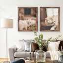 24x30 Poster Frame, Brown 24 x 30 Frame for Horizontal or Vertical Wall Mounting, 1 Pack