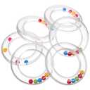 6Pcs Transparent Baby Rattles - Portable Baby Toy Rings with Visible Rolling Beads, Plastic Hand Bell Shaker,Easy-Grasp for Sensory Play Newborn Toddler (3.14 * 3.14 * 0.62in)
