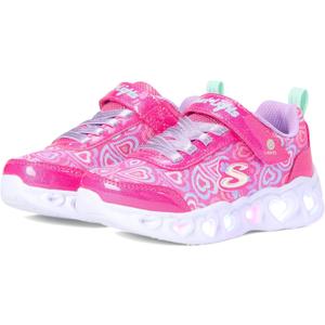 Skechers Girls Heart Lights - Boogie Love (10.5 Little Kid, Hot Pink/Multi)