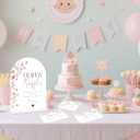 Baby Shower Games - Wildflower Diaper Raffle, 1 Arch Acrylic Sign and 50 Diaper Raffle Tickets, Gender Reveal Game, Floral Baby Shower Decoration Supplies (PE05)