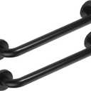 2pack 18inch Handicap Grab Bar for Shower, Shower Handles for Elderly, Shower Grab Bars for Seniors with Concealed Screws Black