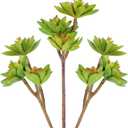 Woration 3PCS Artificial Succulents Branch Fake Plants Unpotted Faux Large Succulent for DIY Crafting Home Floral Wall Garden Arrangement Office Party Decoration (Green Style D)