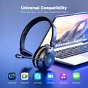 Wireless Headset with Microphone for Work, Bluetooth 5.3 Computer Headset for Laptop, 45 Hours Battery Life & Mute Button, Headset with Mic for PC, iPhone, Zoom, Skype, Office & Home