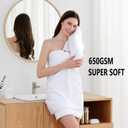 Bath Towels Set of 6 Large 27x55 Inches 650GSM Super Soft Absorbent Cotton Shower Towels for Bathroom -White,6PCS