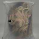 Fencca Ombre Blonde Curly Wigs for Women Medium Length Synthetic Wig Afro Wave Curly Free Part Fluffy Wig 18 inch Curly Wavy Hair Replacement Wig