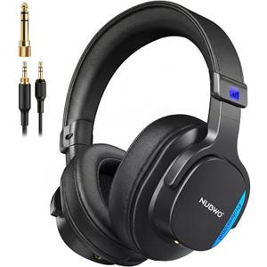 NUBWO Headphones Wired, Hi-Res Studio Monitor Headphones with 3.5/6.35mm Detachable Jack, 180 Flip Earpads, 45mm Drivers Professional DJ Headsets for Guitar, Piano, Recording, Mixing, Guitar APM-HD01
