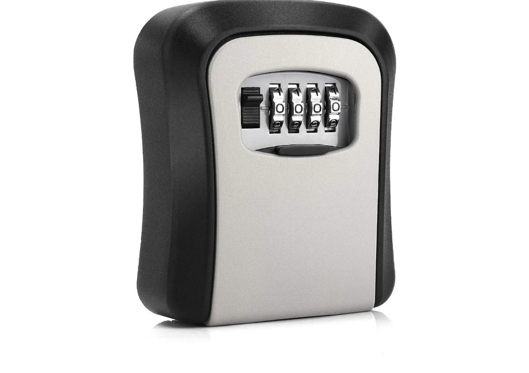 Key Lock Box, Combination Lock Box Wall Mounted Waterproof Key Storage Lock Box for Outdoor & Indoor 5 Keys Capacity Re-Settable Code