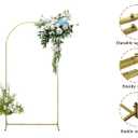 Wedding Arch Backdrop Stand, Gold Metal Arch Backdrop Stand for Wedding Baby Shower, Birthday, Anniversary, Graduation Garden Balloon Arch Decoration (Gold-5.9+6.6+7.2ft)
