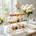 Crown Carriage Cake Stand, European-Style Crown Dessert Table Display Stand Tiered Serving Tray Pastry Ornaments for Wedding Birthday Parties Afternoon Tea