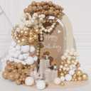Neutral White and Gold Balloon Arch Kit-DIY 170pcs Boho Brown Sand White Chrome Gold Balloons Garland Kit for Birthday, Christening, Baby Shower, Bridal Shower, Engagement Party Decorations