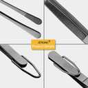 JETKONG 3 Pcs 14-Inch Long Stainless Steel Thin Tongs Heavy Duty Kitchen Cooking Tweezers Tongs (14 14 14 Inch, Black)