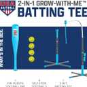 Franklin Sports Grow-with-Me Kids Baseball Batting Tee + Stand Set for Youth + Toddlers - Youth Baseball, Softball + Teeball Hitting Tee Set for Boys + Girls
