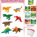 Swooflia 28 Pack Dinosaur Erasers Valentines Day Cards for Kids School Classroom Gifts-Mini Dinosaur, Valentine Exchange Stationery Gift Set for Kindergarten, 1st Grade Class
