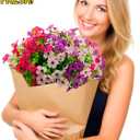 12Pk Daisy Artificial Flowers for Outdoors with Eucalyptus - UV Resistant Fake Flowers for Hanging Basket Vase Planter Window Box, Realistic Silk Faux Plants for Porch Garden Home Decor,White|Spring (Purple+white+wine Red)