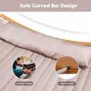 SUNCREAT 55 Inch Large Double Hammock with Stand, 450lbs Capacity, Outdoor Portable Hammock with Curved Spreader Bar, Extra Large Pillow, Tan