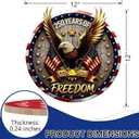 250 Anniversary Eagle Wreath 4th of July Door Sign 3D America Eagle National Flag Wreath Patriotic Independence Hanger Wooden Wall Decor 1776-2026 Hanging Signs for Home Porch Outdoor Decor