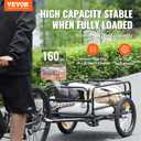 VEVOR Bike Cargo Trailer, 88/100/160 lbs Load Capacity, Heavy-Duty Bicycle Wagon Cart, Foldable Compact Storage with Universal Hitch