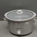 Hamilton Beach 4-Quart Slow Cooker with 3 Cooking Settings, Dishwasher-Safe Stoneware Crock & Glass Lid, Stainless Steel (33140G) (Silver & White)