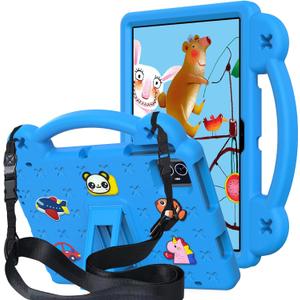 for Revvl Tab 2 Case (2025), EVA Shockproof Tablet Cover with Stand Handle Shoulder Strap,for Tmobile Revvl Tab 2 Tablet Case 10.1'' -Blue