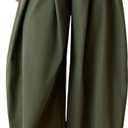 GORGLITTER Women's Barrel Pleated Oversized Wide Leg Cargo Pants (Green, M)