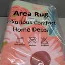 8x10 Machine Washable Area Rugs, Floral Area Rugs Faux Wool Boho with Non Slip Backing, Low Pile Flower Rug Carpet for Girls Bedroom Nursery Living Room Dining Room, Green Rug