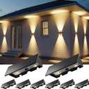 8PACK Solar Sconce Lights Outdoor,3000/4000/6000K 3 Modes Up and Down Solar Wall Lights Dusk to Dawn Lighting IP65 Waterproof Solars Lights Outdoor for Exterior Front Porch Garage Fence Patio Yard