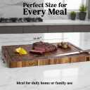 Premium Acacia Wood Cutting Board 20" x 15" x 1.5" | Extra Thick End Grain Butcher Block, Deep Juice Groove & Handles | Non-Toxic, Knife-Friendly Hardwood for Meat Carving & Serving by New M Way, 24"L x 18.1"W